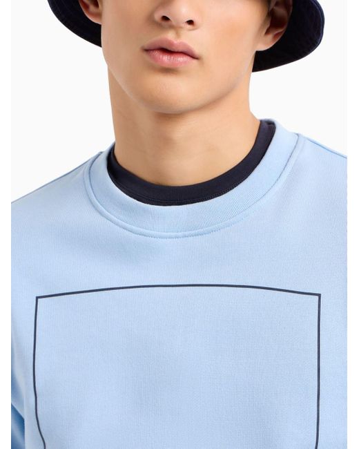 Armani Exchange Blue Milano Edition-print Cotton Sweatshirt for men