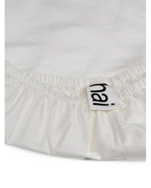 Hai White Adeline Elasticated Shorts