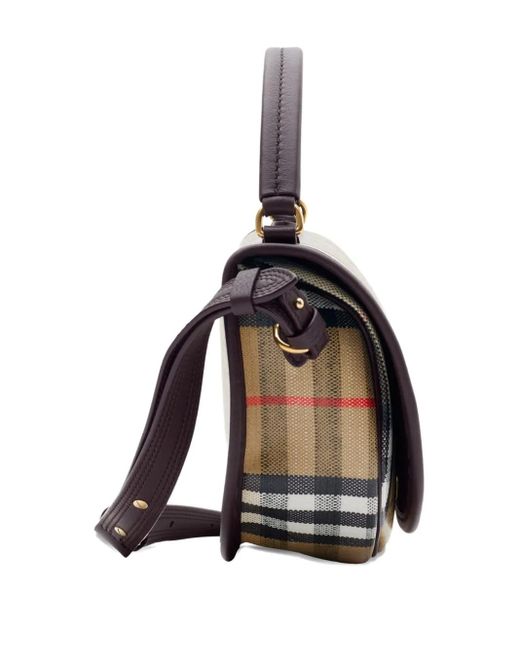 Burberry Metallic Highlands Cotton Linen Blend Crossbody Bags