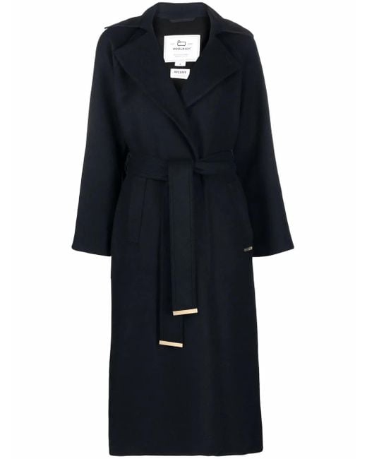 Woolrich Blue Callery Belted Coat