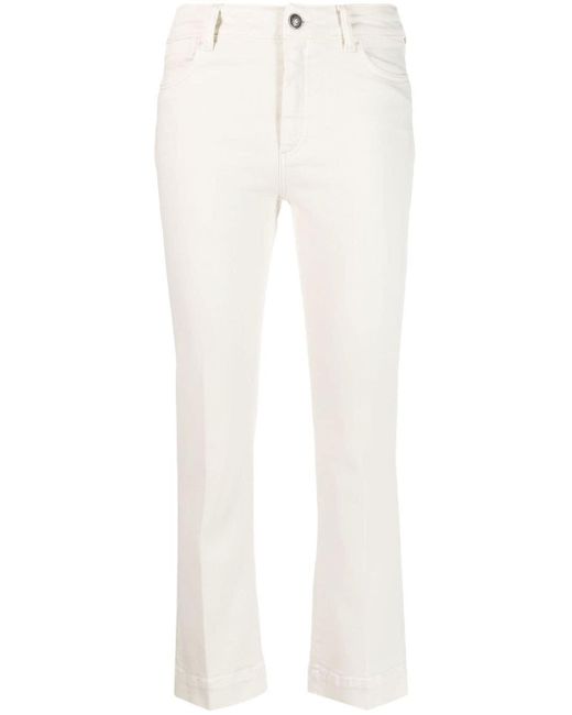 Sportmax White Cropped Slim-cut Jeans