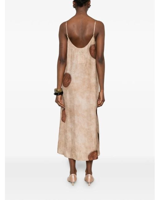 Uma Wang Natural Anaya Dotted Midi Dress