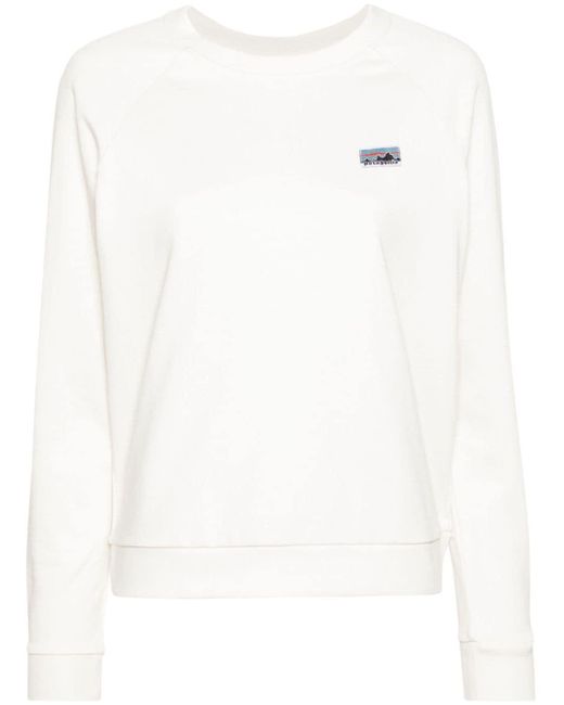 Patagonia White Logo-patch Organic Cotton Sweatshirt