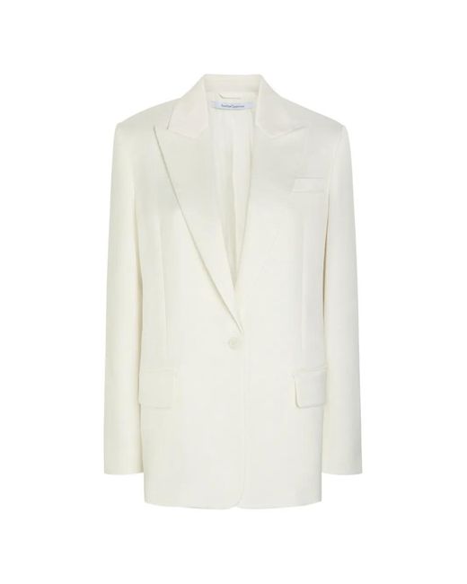 Another Tomorrow White Single-Breasted Blazer