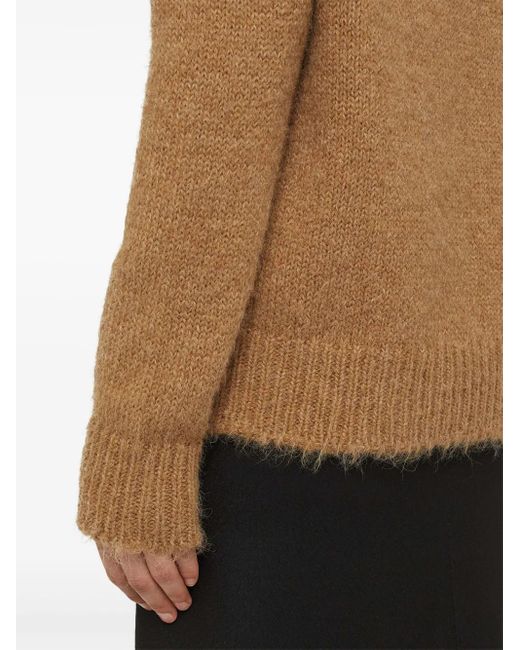 Jil Sander Brown Crew-Neck Wool Jumper