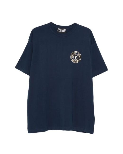 Versace Jeans Couture Blue Logo-Detail T-Shirt for men