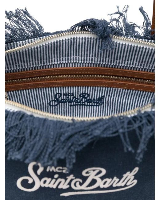 Mc2 Saint Barth Blue Frayed Tote Bag