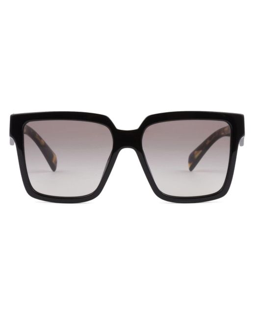 Prada Black Logo-plaque Rectangle-frame Sunglasses