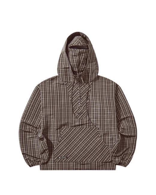 Umbro Brown Checked-Pattern Jacket