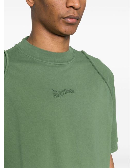 Jacquemus Le T-shirt Camargue Oberteil mit Logo-Stickerei in Green für Herren