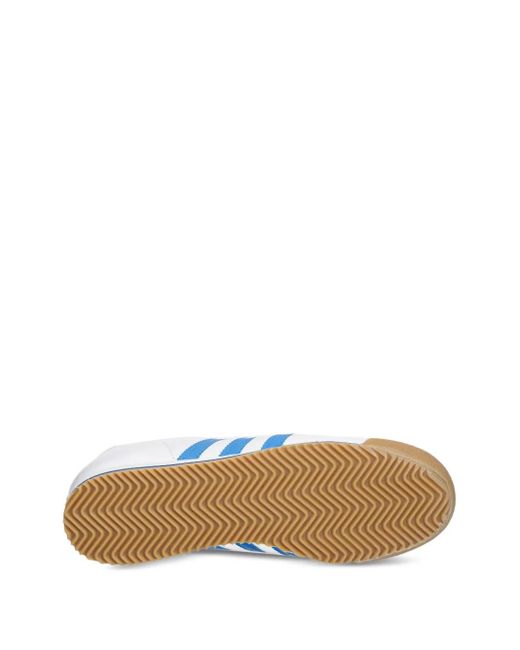 Adidas Blue K74 Leather Three-stripe Sneakers for men