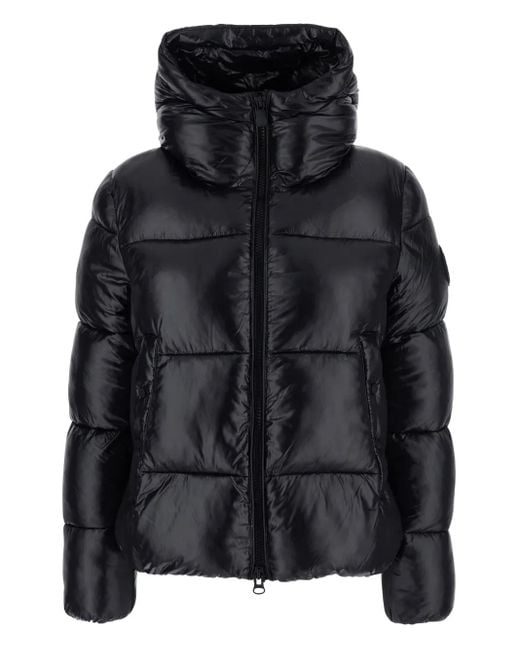 Save The Duck Black Quilted Hooded Jacket