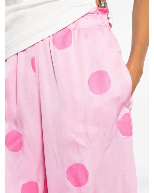 AVN Pink Polka-Dot Wide-Leg Trousers