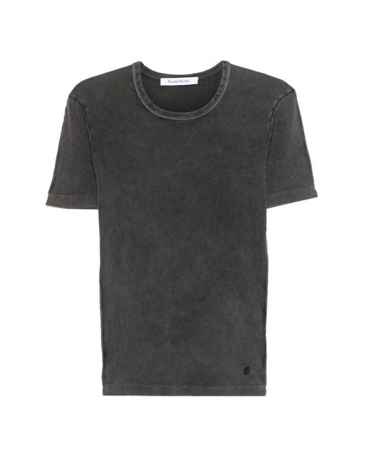 Etudes Studio Black Crew-Neck Rib T-Shirt