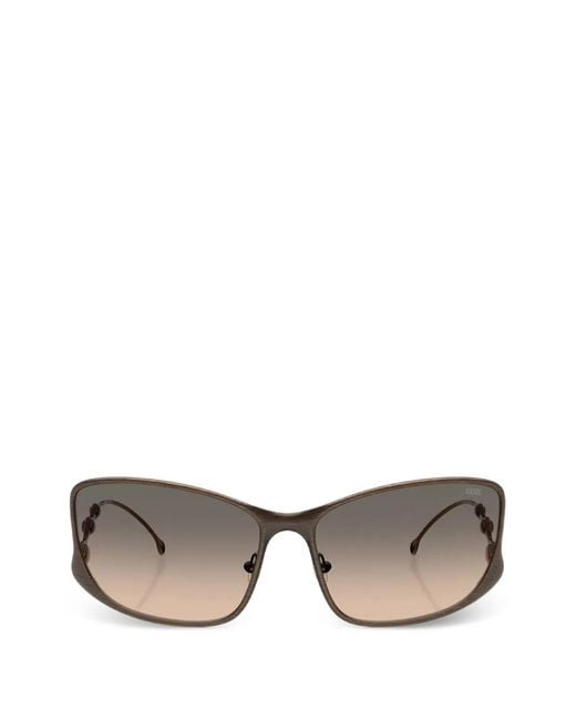 DIESEL Gray Brushed-Finish Rectangle-Frame Sunglasses