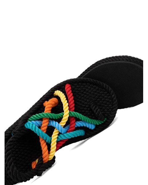 Bohonomad White Interwoven Rope Sandals