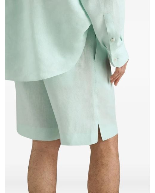 Dolce & Gabbana Blue Linen Bermuda Shorts for men