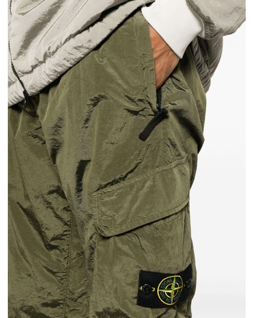 Stone Island Green Compass-patch Cargo Trousers for men