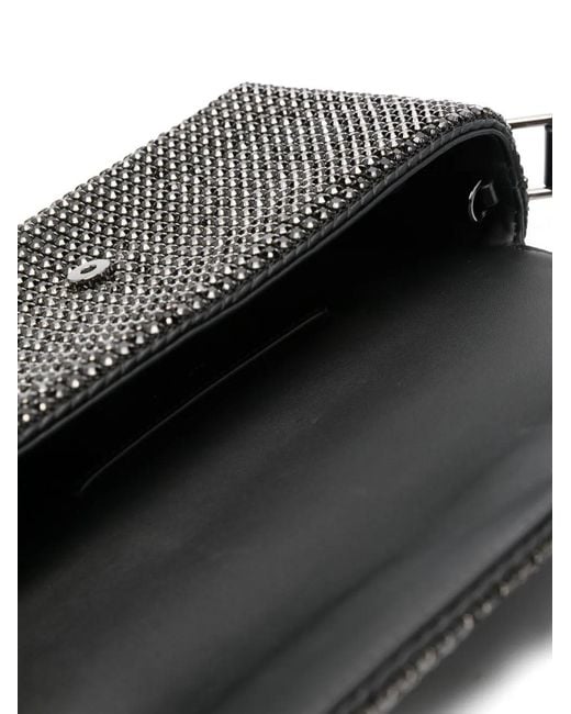 Self-Portrait Black Rhinestone Chainmail Baguette Bag Bags