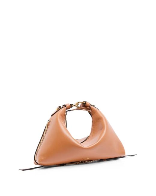 Lancel Brown Origami Leather Shoulder Bag