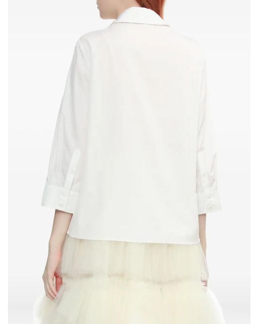 Simone Rocha White Pearl-Embellished Shirt