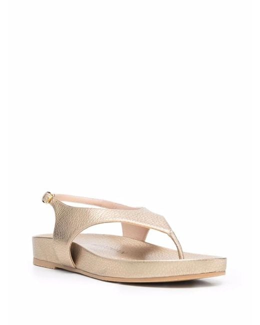 Stuart Weitzman Natural Metallic-Effect Open-Toe Sandals
