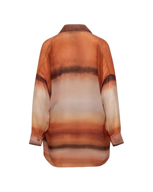 Baobab Orange Long Sleeve Sheer Shirt