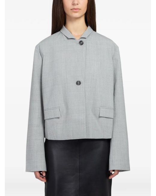 St. Agni Gray Cocoon Flap-Pocket Blazer