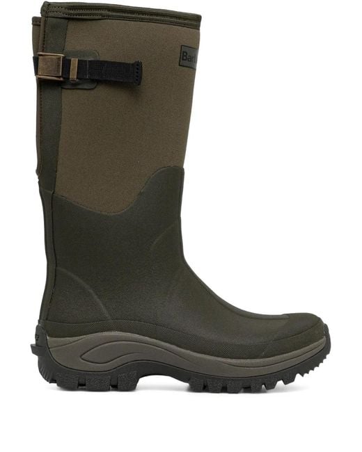 Barbour Green Tynedale Wellingtons Buckle-Detail Boots for men