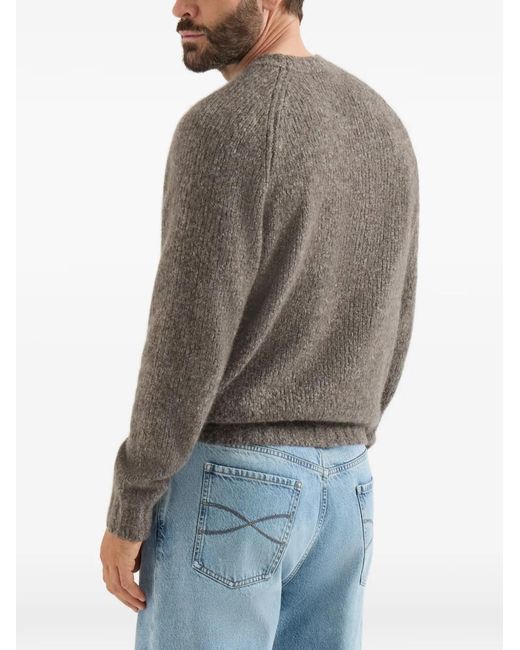 Brunello Cucinelli Brown Cashmere And Silk Sweater for men
