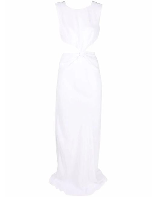 Alberta Ferretti White Cut-Out Long Dress