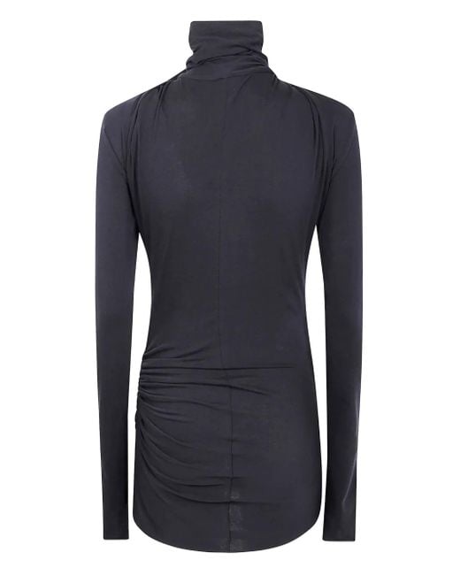 Entire studios Blue Turtleneck Draped Top