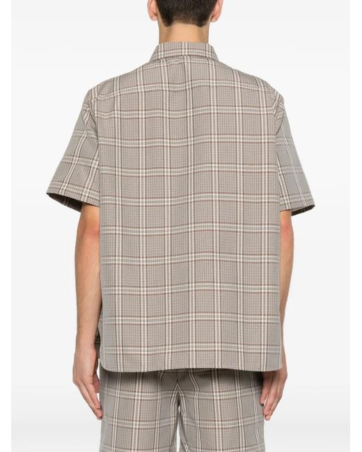 Amaranto Gray Checked Short-Sleeve Shirt for men