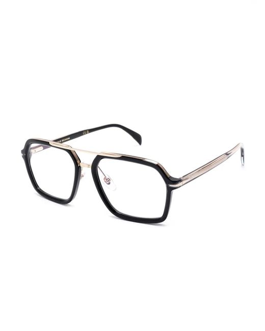 David Beckham Black Pilot-Frame Glasses for men