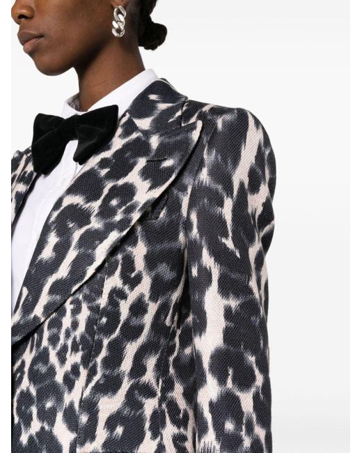 Blazer con estampado de leopardo Tom Ford de color Black