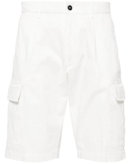 Corneliani White Mid-rise Cargo Shorts for men