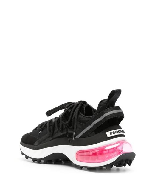 DSquared² Black Reflective-Detailing Chunky Sneakers