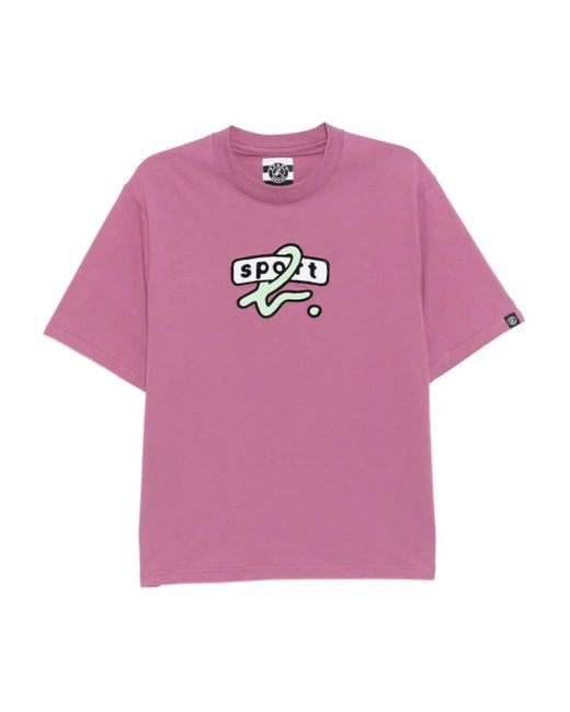 SPORT b. by agnès b. Pink Logo-Embroidered T-Shirt for men