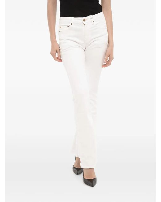 Washington DEE-CEE U.S.A. White Flared Button-Fastening Jeans