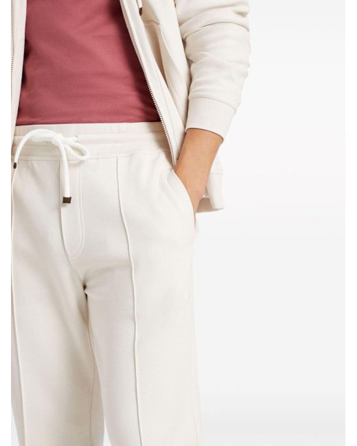 Pantalon fuselé à lien de resserrage Brunello Cucinelli pour homme en coloris White