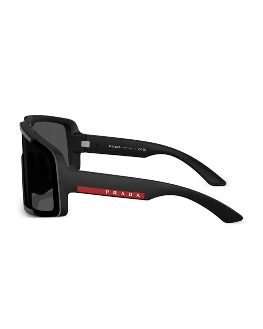 Prada Linea Rossa Black Geometric Sunglasses for men