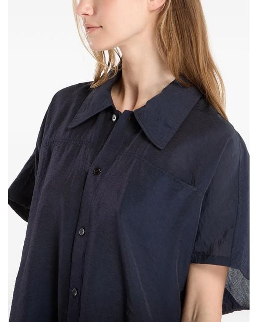 Y-3 Blue Short-Sleeve Dip-Dye Utility Overshirt