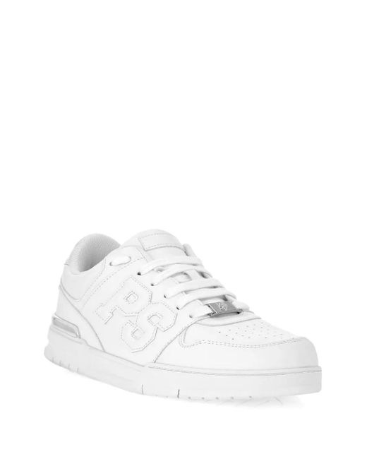 Philipp Plein White Logo-Embossed Low-Top Sneakers