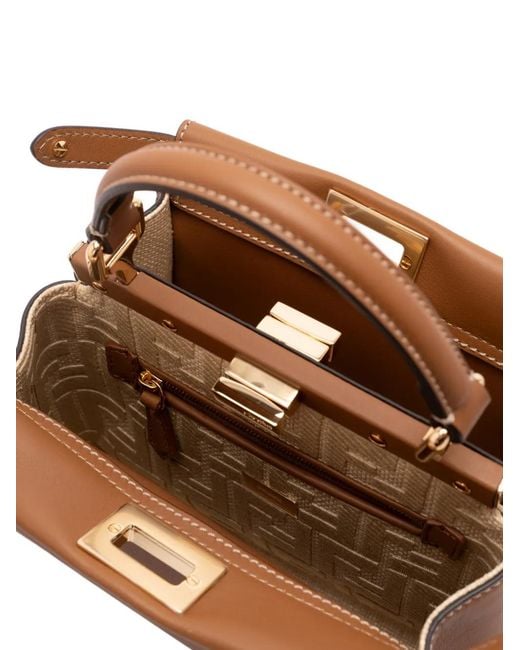 Fendi Brown Peekaboo Leather Mini Bag