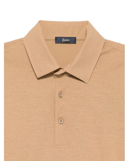 Herno Natural Polo À Col Rayé for men