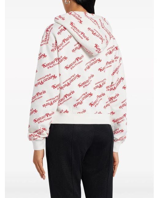 Felpa Con Cappuccio X Verdy di KENZO in White