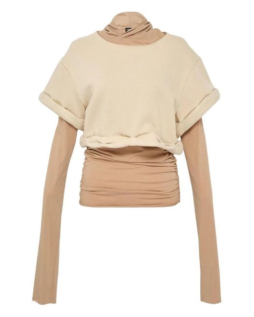we11done Natural Layered Hoodie