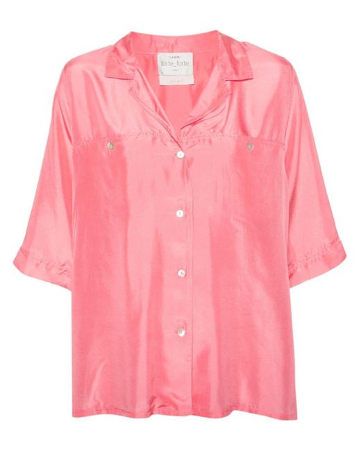 Forte Forte Pink Hemd mit Reverskragen