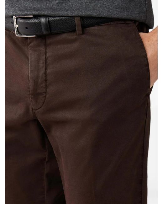 Hackett Brown Kensington Slim-Fit Trousers for men