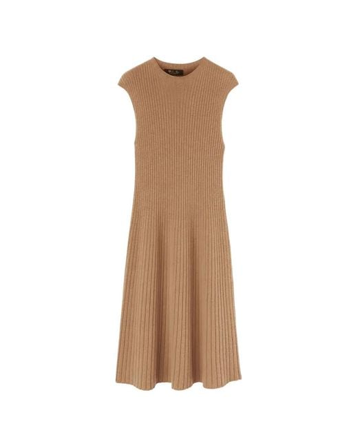 Loro Piana レディース ナチュラル Cervatto リブ Aラインドレス